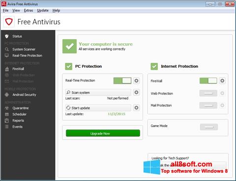 Screenshot Avira Free Antivirus per Windows 8