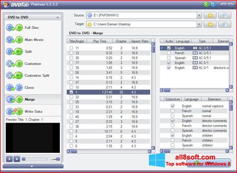 Screenshot DVDFab per Windows 8