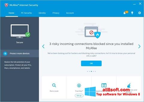 Screenshot McAfee Internet Security per Windows 8