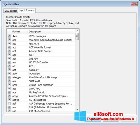 Screenshot Combined Community Codec Pack per Windows 8