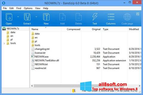 Screenshot Bandizip per Windows 8