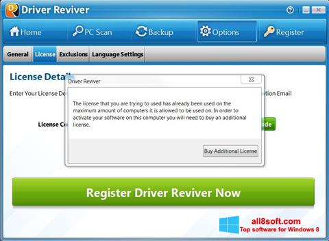 Screenshot Driver Reviver per Windows 8