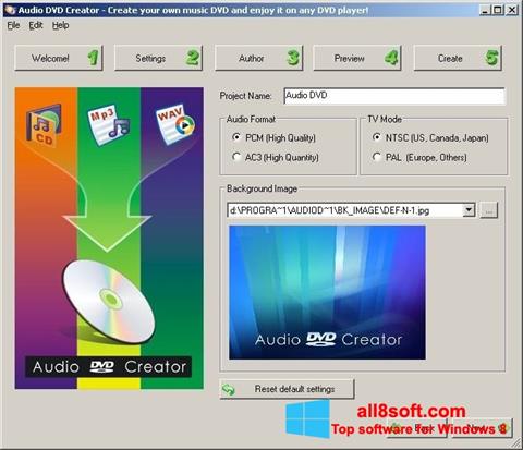 Screenshot Audio DVD Creator per Windows 8