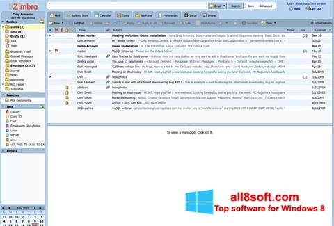 Screenshot Zimbra Desktop per Windows 8