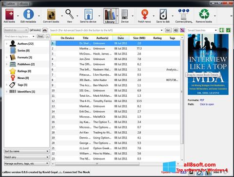Screenshot Calibre per Windows 8