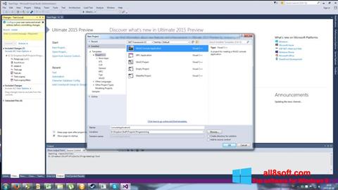 Screenshot Microsoft Visual Basic per Windows 8