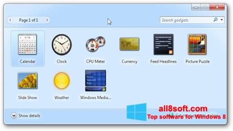 Screenshot 8GadgetPack per Windows 8