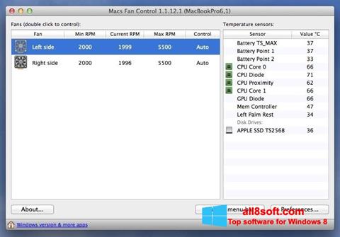 Screenshot Macs Fan Control per Windows 8