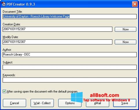 Screenshot PDFCreator per Windows 8