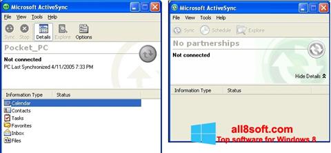 Screenshot Microsoft ActiveSync per Windows 8