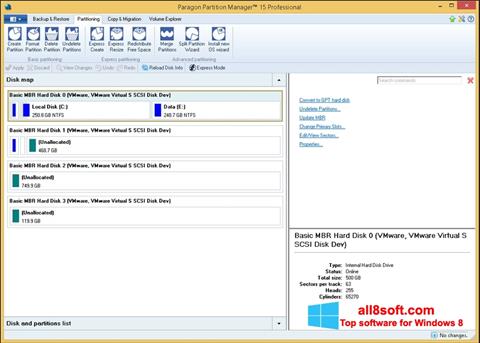 Screenshot Paragon Partition Manager per Windows 8