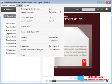 Screenshot Adobe Digital Editions per Windows 8
