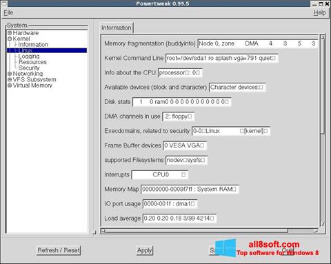 Screenshot PowerTweak per Windows 8