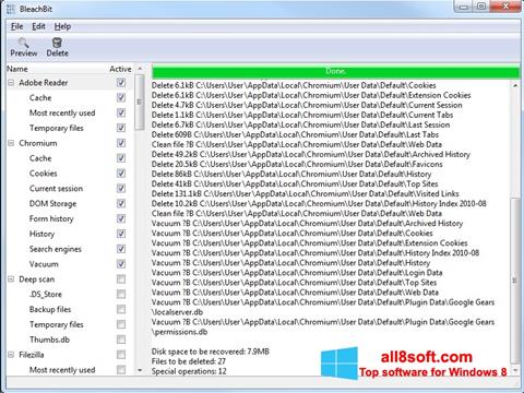 Screenshot BleachBit per Windows 8
