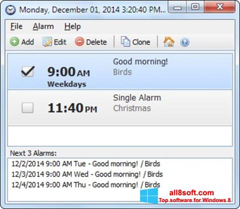 Screenshot Free Alarm Clock per Windows 8