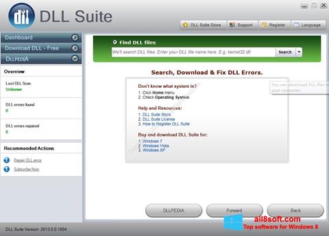 Screenshot DLL Suite per Windows 8
