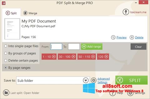 Screenshot PDF Split and Merge per Windows 8