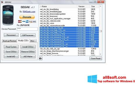 Screenshot BBSAK per Windows 8
