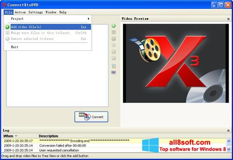 Screenshot ConvertXToDVD per Windows 8