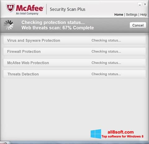 Screenshot McAfee Security Scan Plus per Windows 8