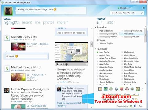 Screenshot Windows Live Messenger per Windows 8