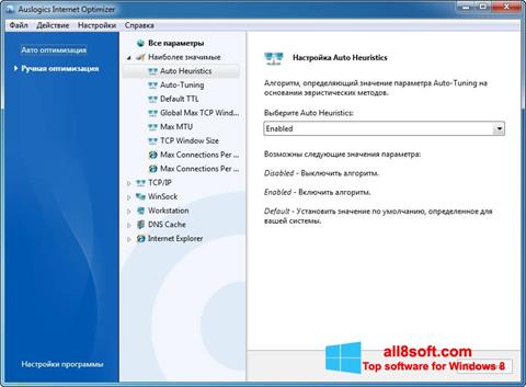 Screenshot Auslogics Internet Optimizer per Windows 8