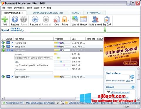 Screenshot Download Accelerator Plus per Windows 8