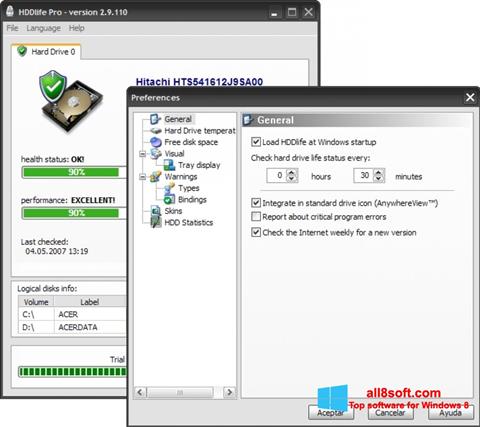 Screenshot HDDlife per Windows 8