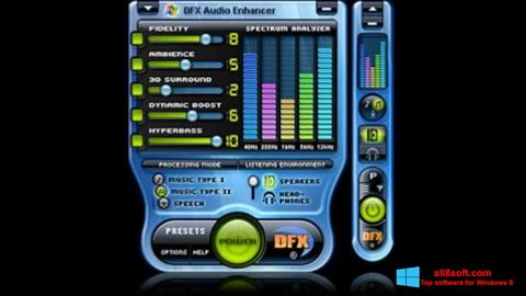 Screenshot DFX Audio Enhancer per Windows 8