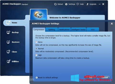 Screenshot AOMEI Backupper per Windows 8