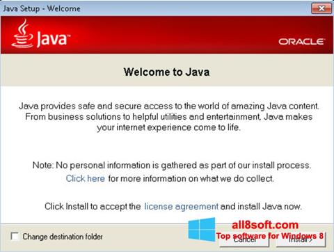 Screenshot Java Runtime Environment per Windows 8