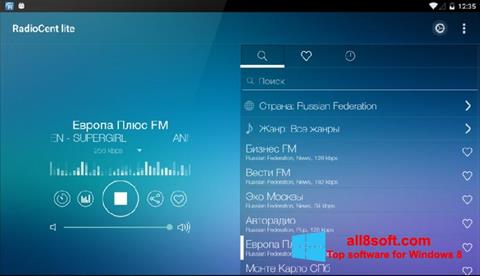 Screenshot Radiocent per Windows 8