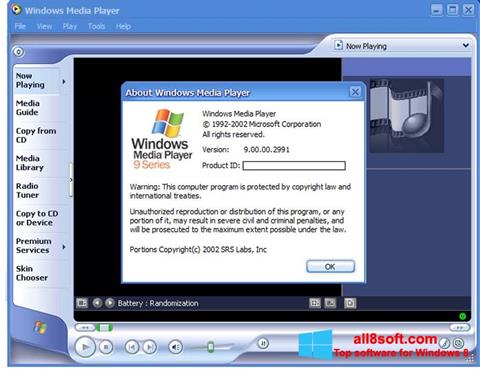 Screenshot Windows Media Player per Windows 8