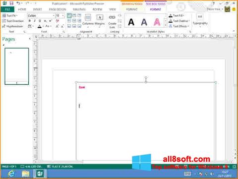 Screenshot Microsoft Publisher per Windows 8