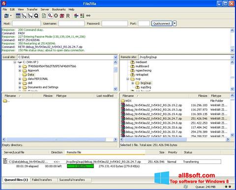 Screenshot FileZilla Server per Windows 8