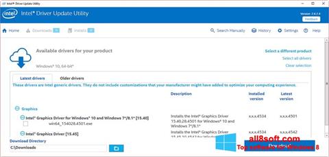 Screenshot Intel Driver Update Utility per Windows 8