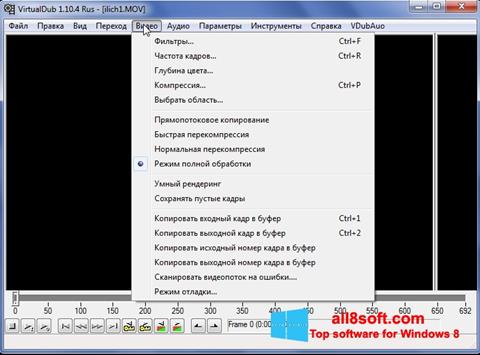 Screenshot VirtualDub per Windows 8