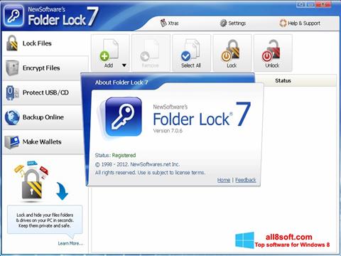 Screenshot Folder Lock per Windows 8
