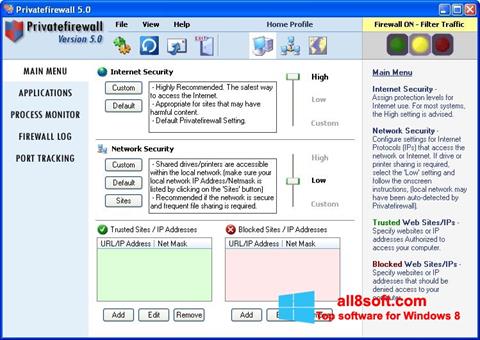 Screenshot Privatefirewall per Windows 8