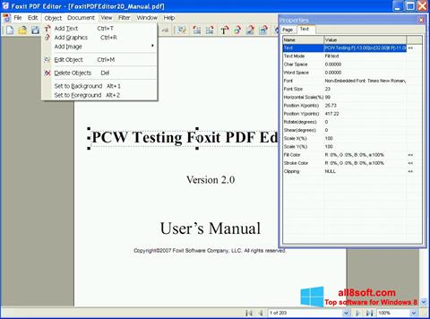 Screenshot Foxit PDF Editor per Windows 8